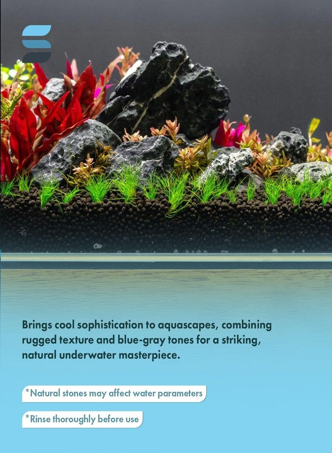 SubstrateSource Natural Aquarium Stones - Dark Bluish-Grey w/White Veins - Iwagumi Aquascaping Rocks, Freshwater Tanks, Cichlids, Betta Fish & Shrimp Tank Decorations - Blue Mountain Seiryu, 10 LB - Image 3