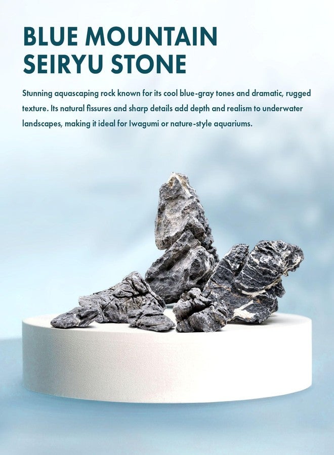 SubstrateSource Natural Aquarium Stones - Dark Bluish-Grey w/White Veins - Iwagumi Aquascaping Rocks, Freshwater Tanks, Cichlids, Betta Fish & Shrimp Tank Decorations - Blue Mountain Seiryu, 10 LB - Image 2