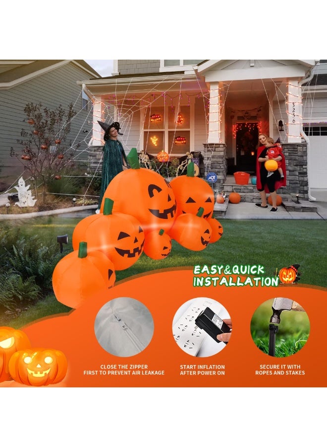 Inflatable Pumpkin Ghost with LED Light Inflatable Toy Outdoor Decoration Halloween (2.2m Pumpkin) - Image 3