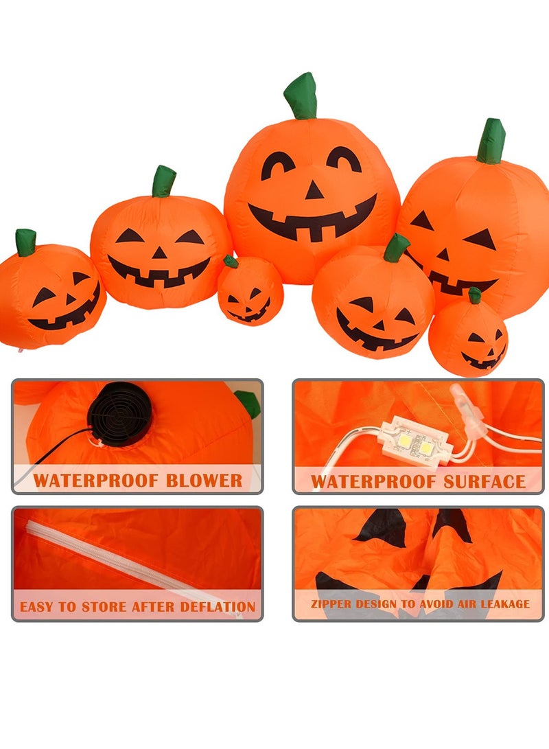 Inflatable Pumpkin Ghost with LED Light Inflatable Toy Outdoor Decoration Halloween (2.2m Pumpkin) - Image 4