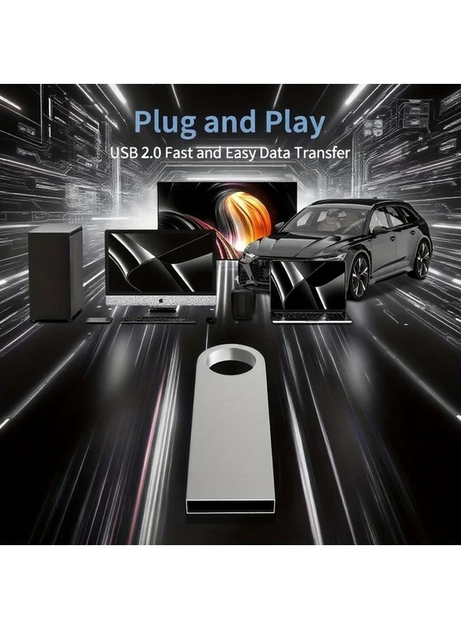 محرك أقراص USB 2.0 سعة 32 جيجابايت، لون أسود، نقل بيانات عالي السرعة، تصميم مضغوط، سلسلة مفاتيح، مناسب للسيارة والموسيقى والمكتب وكزية هدية. - Image 3