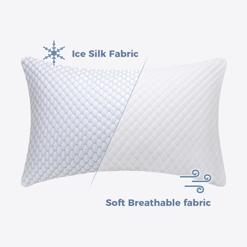 OSBED Adjustable Cooling Shredded Memory Foam Pillows King Size Set of 2 - Temperature-Regulating for Hot Sleepers with Dual Airflow Ventilation(CertiPUR-US & Hypoallergenic & Machine Washable) - Image 5
