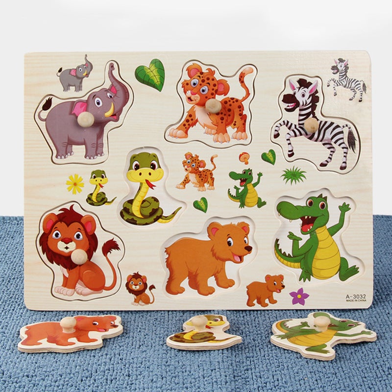 Selling Children'S Wooden Animal Letters Hand-Held Three-Dimensional Jigsaw Puzzle Baby'S Early Education And Intelligence Development Toys - Image 4