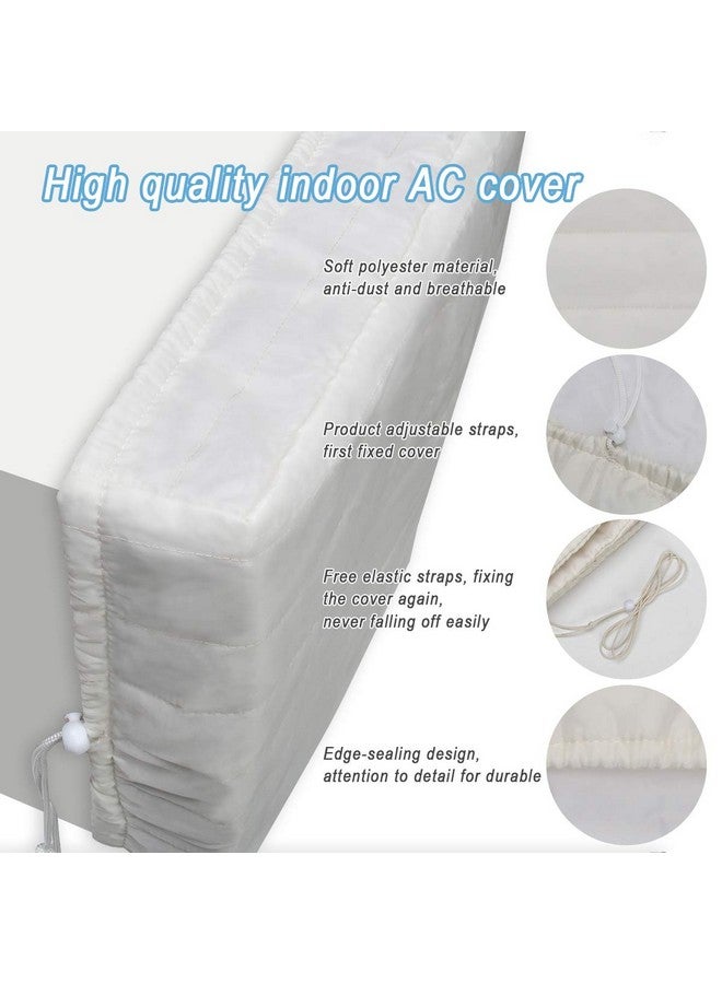 Luxiv غطاء مكيف الهواء الداخلي لوكسيف، حماية وحدة النافذة البيضاء ضد الصدأ غطاء قابل للتعديل لمكيف الهواء الداخلي مع أحزمة مرنة مجانية (21x13x2.5) - Image 4