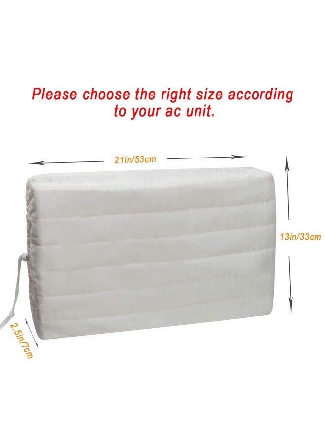 Luxiv غطاء مكيف الهواء الداخلي لوكسيف، حماية وحدة النافذة البيضاء ضد الصدأ غطاء قابل للتعديل لمكيف الهواء الداخلي مع أحزمة مرنة مجانية (21x13x2.5) - Image 2