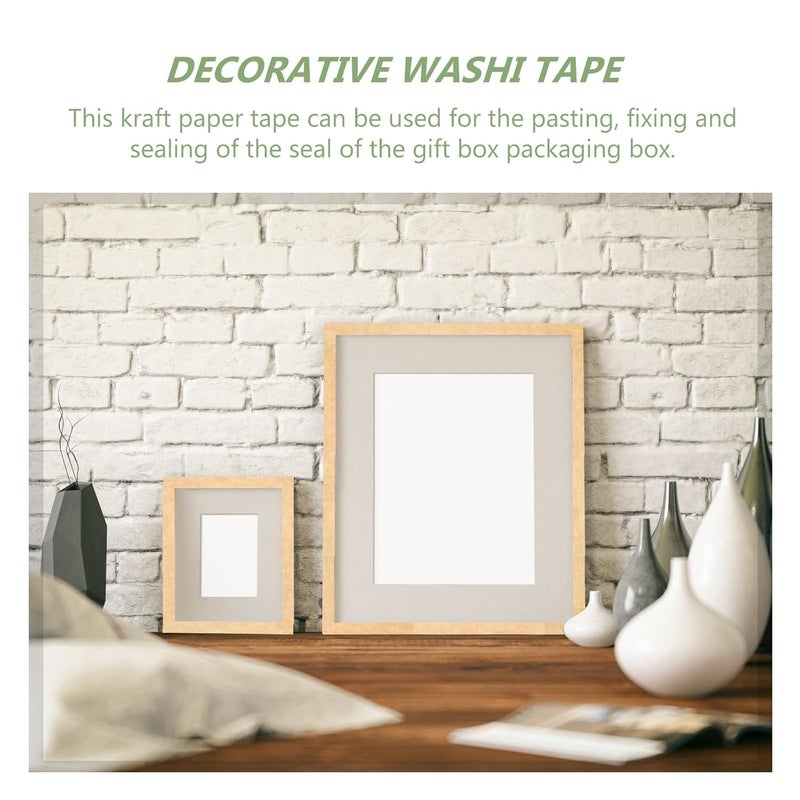 Strong Adhesive Kraft Tape 24mm X 30m 5pcs Self-Adhesive Water-Free Biodegradable Packaging Paper Tape for Carton Sealing and Shipping Supplies - Image 3
