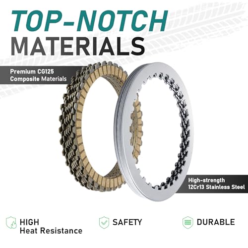 MoKitDora Extra Clutch Plate Friction Steel Clutch Kit Compatible with 1991-2017 Sportster 1990-1997 Harley Big Twin 1991-2002 Buell All Models 17 PCS Big Twin Clutch Kit - Image 3