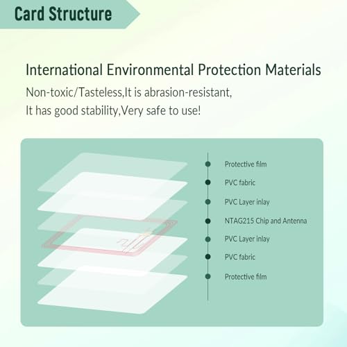 Timeskey NFC 10pcs NFC Tags Clear NFC Cards NFC 215 Cards Rewritable Ntag 215 NFC Tags Transparent NFC Chip Blank NFC Tag NFC Wifi Tag，Compatible with Amiibo and TagMo for All Phone NFC Enabled - Image 4