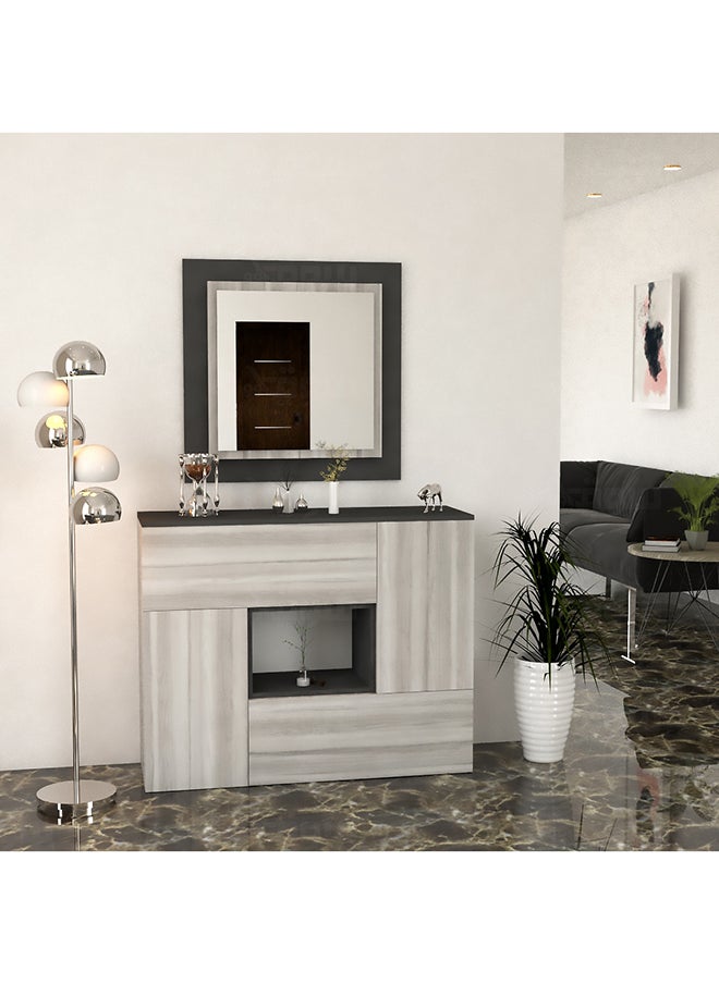 Stylish Home White and gray entrance cabinet and table - MD01 40x115x93 cm  - Image 1