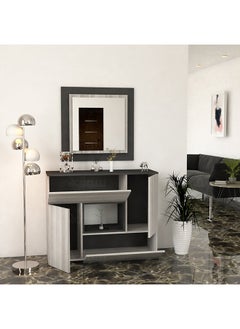 ستايلش هوم خزانة وطاولة مدخل ابيض ورمادي - MD01  - Image 2