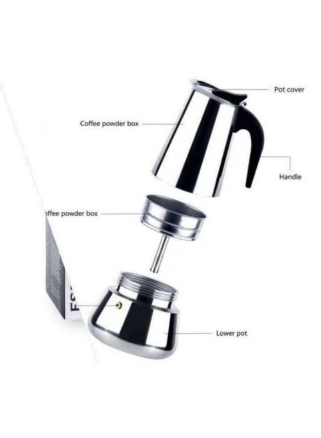 Ece Store ECE Manual Espresso Pot – 4-Cup Stovetop Coffee Maker, Classic Italian Design, Durable and Easy-to-Use for Fresh, Rich Espresso at Home - Image 3