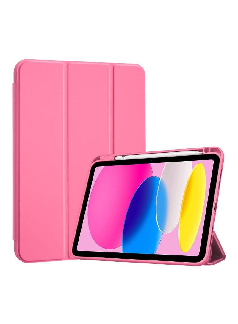 Procases iPad 10th Gen Case 2022 10.9 Inch Case Slim Stand Hard Back Protective Smart Cover with Pencil Holder Pink - Image 1