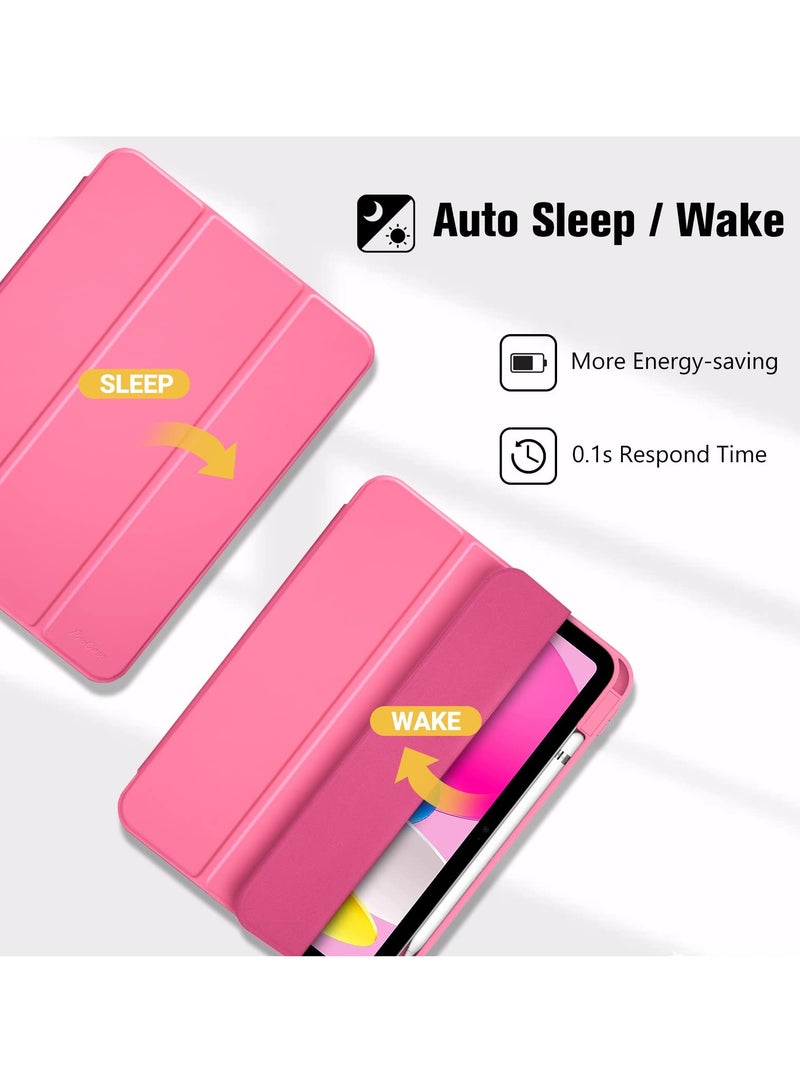 Procases iPad 10th Gen Case 2022 10.9 Inch Case Slim Stand Hard Back Protective Smart Cover with Pencil Holder Pink - Image 5