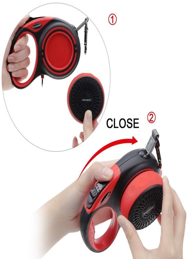 دوغنس مقود كلاب قابل للسحب من دوغنيس - 5 أمتار، مكبر صوت بلوتوث، ضوء LED، صندوق تخزين، أحمر ساطع - Image 3