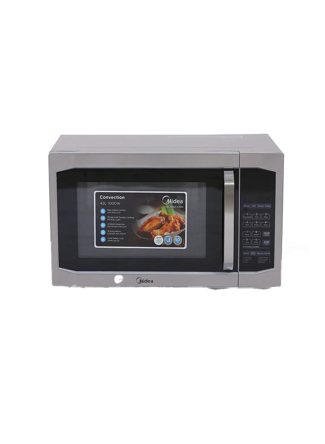 Midea 42L Convection Microwave Oven Combination With Grilling Reheating Defrosting And Baking Options LED Display 2700W Maximum Power Child Lock 10 Auto Menus Large Capacity EC042A5L Silver - Image 1