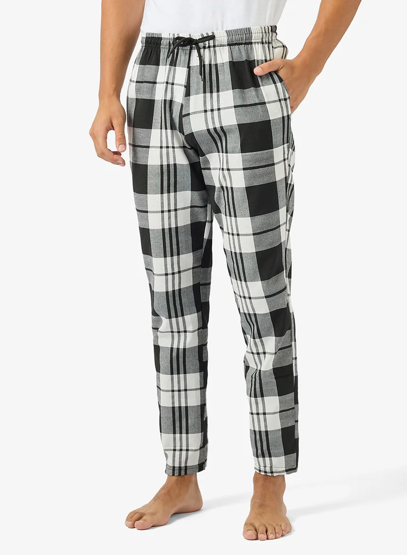 Seventy Five  Essential Short Sleeve T-Shirt And Checked Pyjamas Set for Men | Best Price UAE