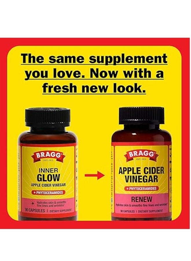 Bragg Inner Glow Apple Cider Vinegar Plus Phytoceramides, 90 Capsules - Image 2