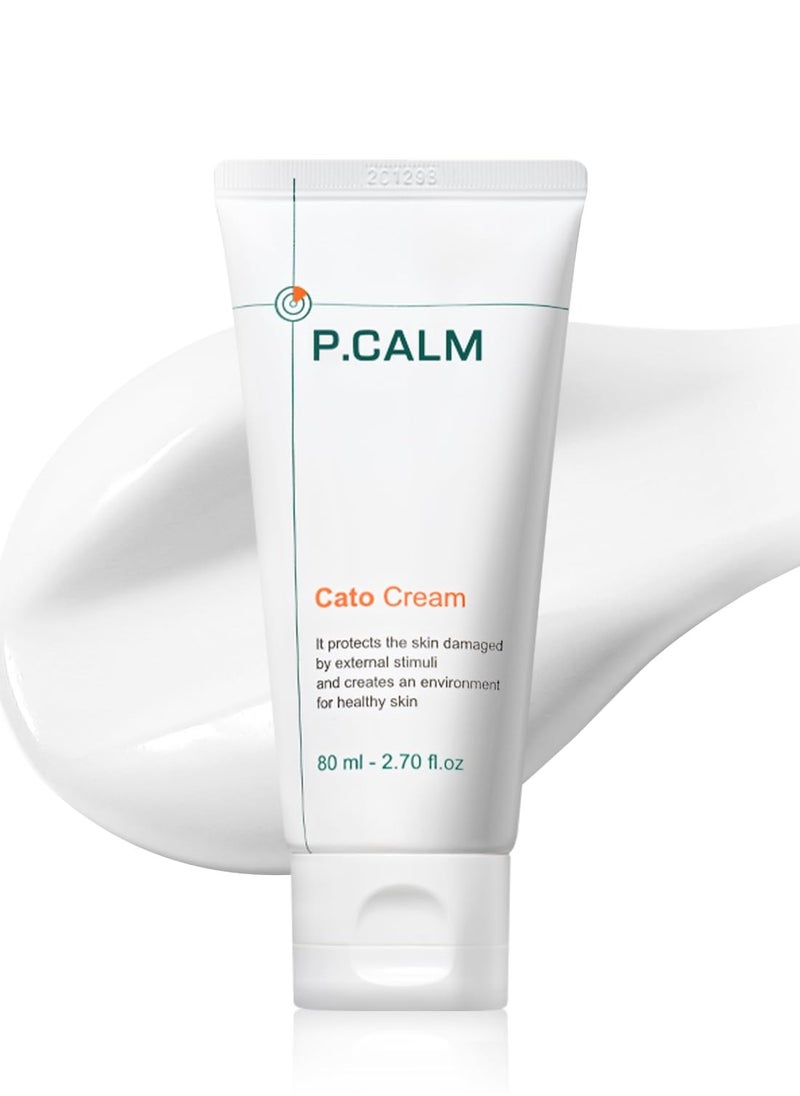 P.CALM P.CALM Cato Facial Cream 80ml | Vegan Korean Facial Moisturizer for Sensitive Skin | Lightweight Non-Greasy Non-Sticky Barrier-Strengthening  - Image 1