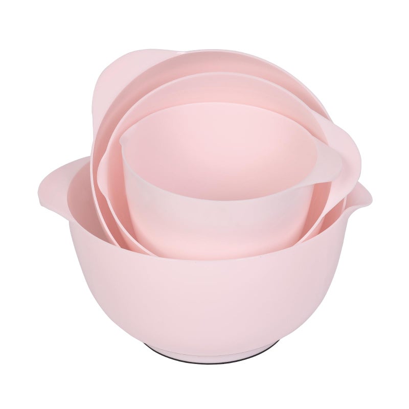 BoxedHome Nesting Plastic Mixing Bowl Set, 4 Piece Mixing Bowl Set with Pour Spouts, Size 1.7, 2.5, 3.5 and 4.5qt, for Prepping, Mixing, Baking, Cooking(2023 New Version, Pink) - Image 5