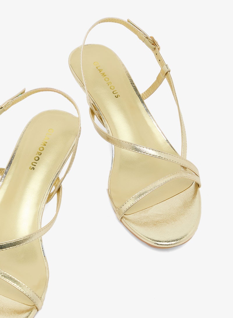 GLAMOROUS Kitten Heeled Strappy Sandals - Image 4