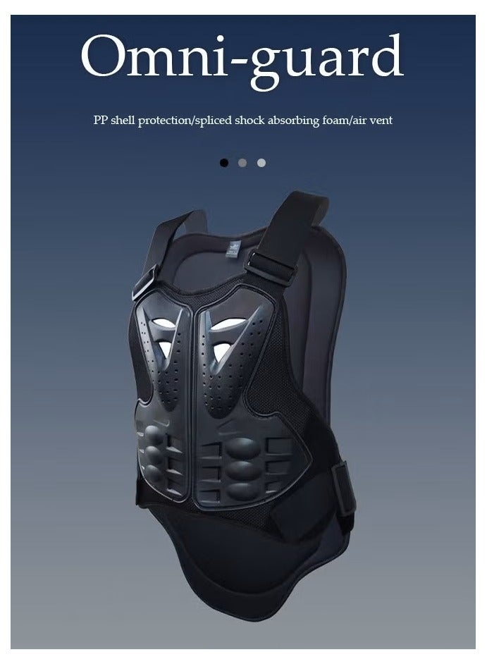 NANAO 5 Piece Adult Adjustable Motorcycle Armor Suit With Reflective Stripe,Mountain Bike Cyclecross Chest Protect Gear,Motorbike Protective Jacket With Chest Back Spine Armor Knee Elbow Protection Pad For Motocross Cycling Skateboarding,XL,Black - Image 4