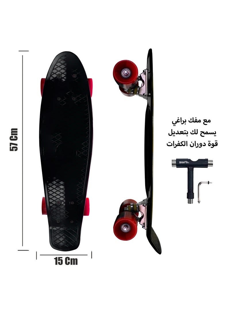 Generic Skateboard with Repair Kits Mini Cruiser for Boys and Girls with  Wheels for Skating Cruising (57cm x 15cm)  - Image 5