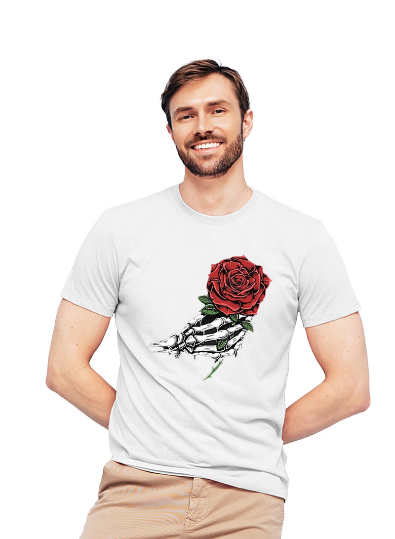 Fashion World Cotton T-shirt Printed with High-quality rose - Image 1