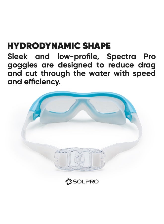 SOLPRO Spectra Pro Adult Swimming Goggles | Hydrodynamic Shape (Light Blue/White) - Image 5