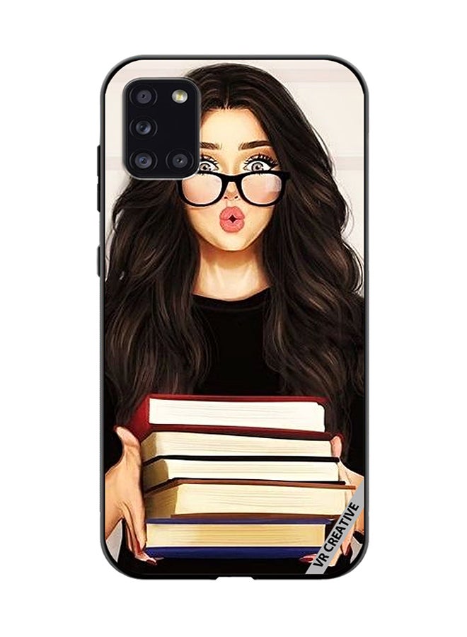VR CREATIVE Protective Case Cover For Samsung Galaxy A31 Girl With Books Shocked Design Multicolour - Image 1