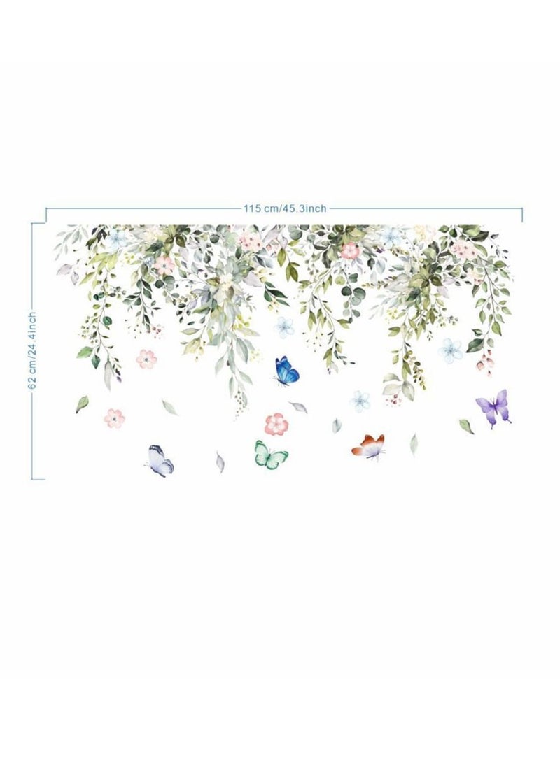 Bluejw ملصقات حائط ذاتية اللصق قابلة للإزالة بأوراق نباتية استوائية مثالية لزاوية غرفة النوم - Image 2