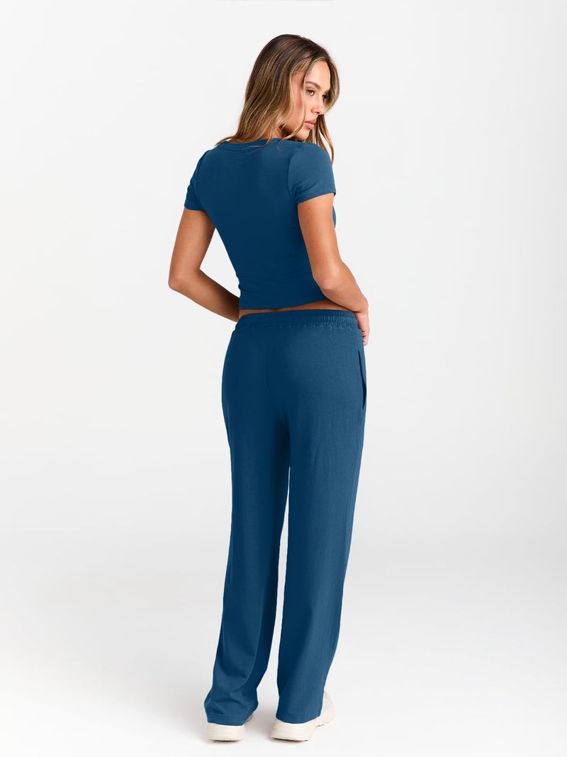 Trendy Queen Womens 2 Two Piece Set 2026 Summer Workout Beach Vacation Cruise Gym Clothes Spring Fashion Lounge Matching Sweatsuit Sweat Airport Travel Outfit Resort Wear Fitness Clothing - Image 4