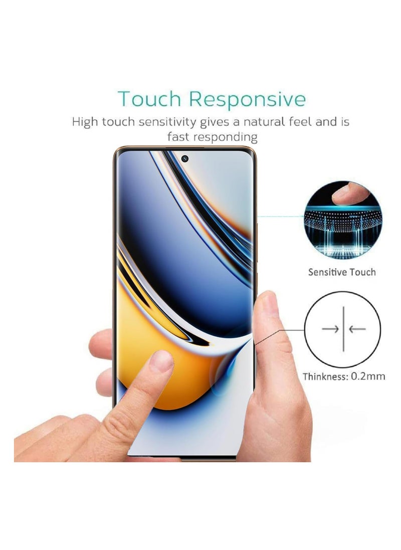 Screen Protector for Realme 11 Pro 5G/Realme 11 Pro+ 5G, 2 Pack 9H Hardness Anti-Scratch Tempered Glass for Realme 11 Pro Plus 5G with Full Coverage, Bubble Free and Touch Sensitive