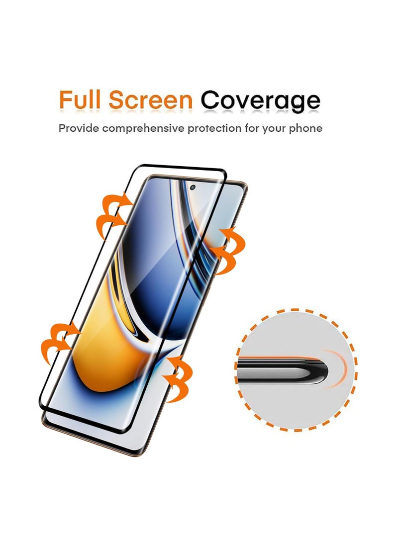 Screen Protector for Realme 11 Pro 5G/Realme 11 Pro+ 5G, 2 Pack 9H Hardness Anti-Scratch Tempered Glass for Realme 11 Pro Plus 5G with Full Coverage, Bubble Free and Touch Sensitive