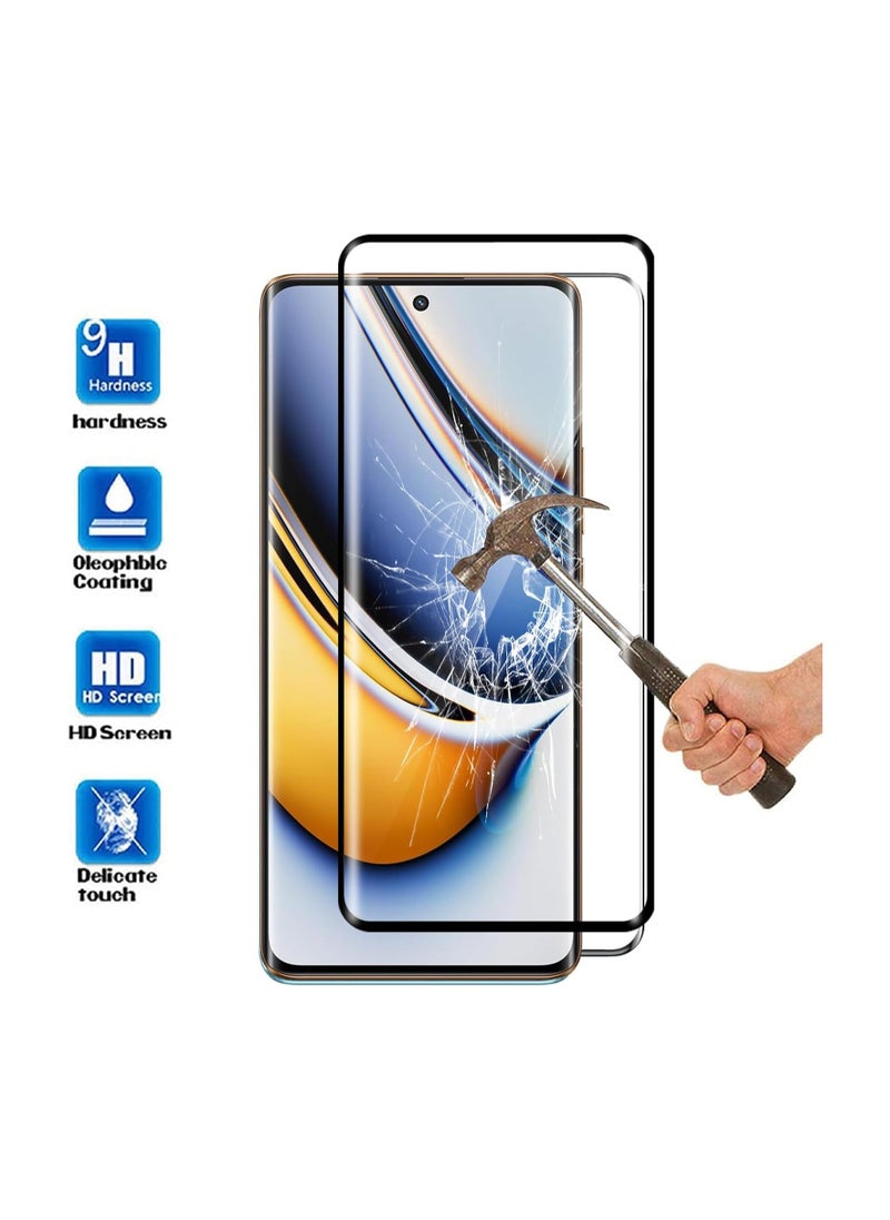 Screen Protector for Realme 11 Pro 5G/Realme 11 Pro+ 5G, 2 Pack 9H Hardness Anti-Scratch Tempered Glass for Realme 11 Pro Plus 5G with Full Coverage, Bubble Free and Touch Sensitive