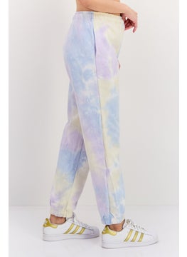 NIA Women Tie-Dye Print Jogger Pants, Sky Blue Combo  - Image 2