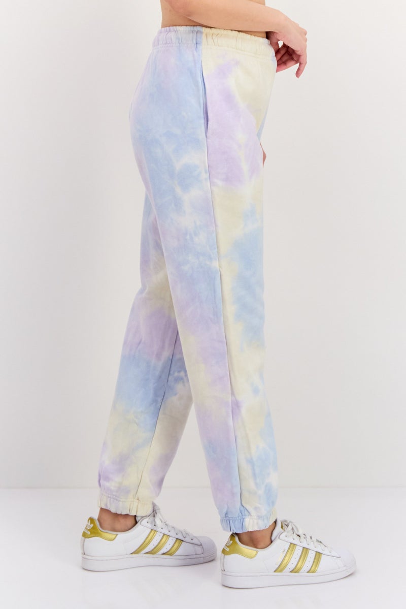 NIA Women Tie-Dye Print Jogger Pants, Sky Blue Combo - Image 2
