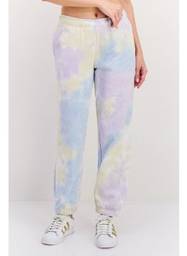 NIA Women Tie-Dye Print Jogger Pants, Sky Blue Combo  - Image 1