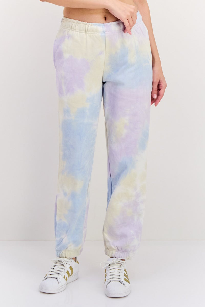 NIA Women Tie-Dye Print Jogger Pants, Sky Blue Combo - Image 1