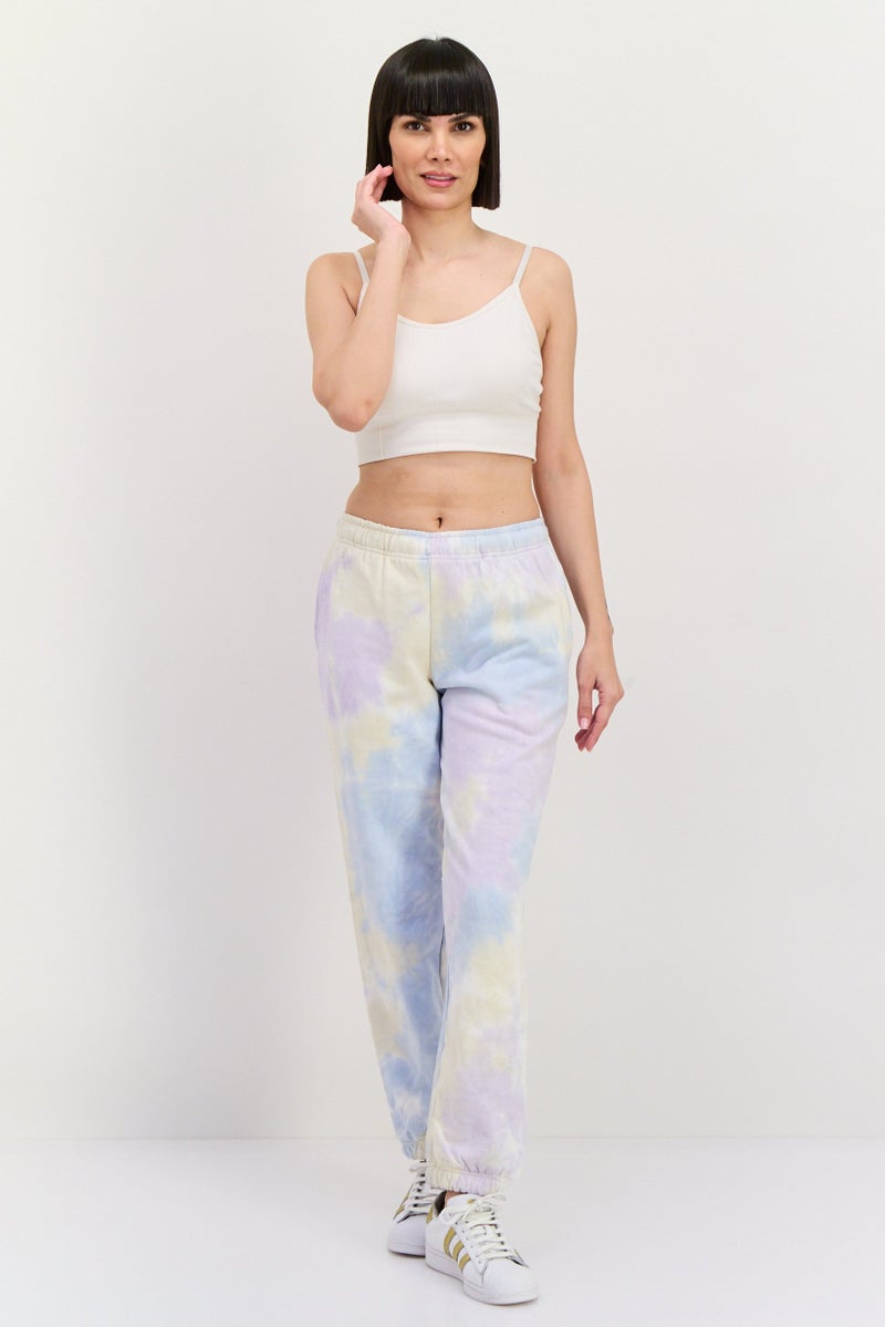 NIA Women Tie-Dye Print Jogger Pants, Sky Blue Combo - Image 4