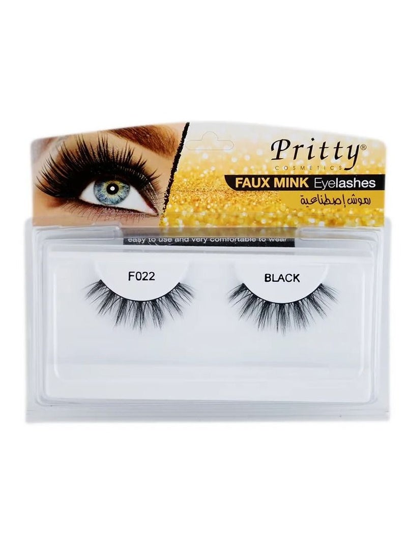 Faux Mink Eyelashes | Black F022 | 1 Pc