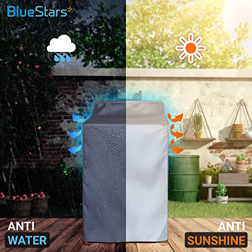 BlueStars 2PCS Washer and Dryer Covers For Topload and Frontload Machines Premium Outdoor Protection For Most Dryer Washer Cover W29x D28x H43 Silver - Image 3