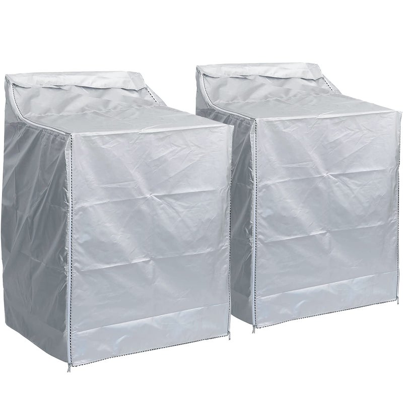 BlueStars 2PCS Washer and Dryer Covers For Topload and Frontload Machines Premium Outdoor Protection For Most Dryer Washer Cover W29x D28x H43 Silver - Image 2