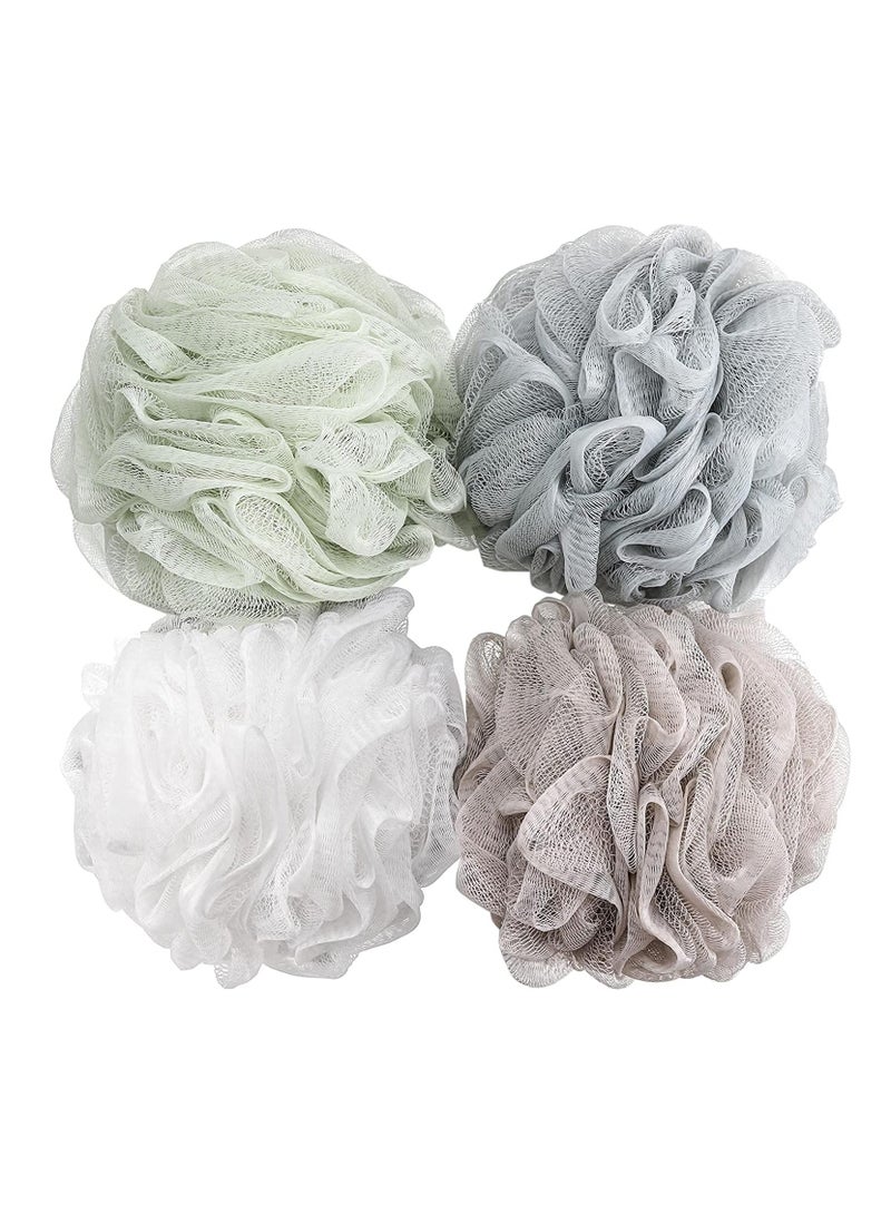 AMM Bath Shower Sponge Pouf Loofahs 4 Packs Each Eco-friendly Exfoliating Mesh Brush Pouf Bath Shower Ball Sponge-Exfoliate Cleanse  Soothe Skin - Image 1