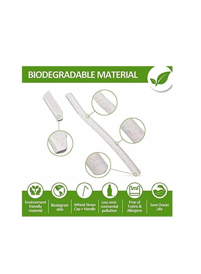 NIKITA.VIVI 3 قطع من ماكينة حلاقة الحواجب القابلة للتحلل الحيوي، ماكينة حلاقة الوجه، أداة تشكيل الحواجب المعاد تدويرها، مادة قش القمح المعاد تدويرها، ماكينة حلاقة الوجه والوجه، ماكينة حلاقة الحواجب القابلة للتحلل الحيوي، أداة تجميل صديقة للبيئة، ماكينة حلاقة الحاجب المصنوعة من الفولاذ المقاوم للصدأ - Image 2