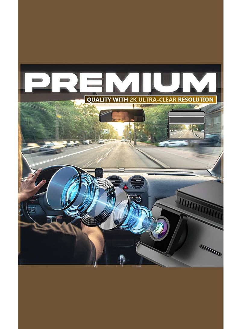 MR.SMART 2K Dash Cam for Cars with Built-in WiFi, HD Night Vision, 140° Wide Angle Lens, 24-Hour Parking Monitor, Loop Recording, G-Sensor, App Control, Front Dashboard Camera for Cars, SUVs & Trucks - Image 2