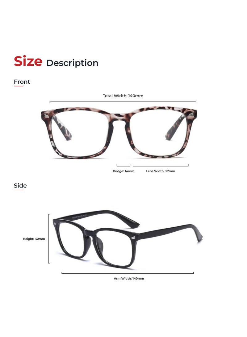 Urban Utility Blue Light Blocking Optical Eyeglasses - Stylish Oversized Frames, Clear Lens, Polarized. Top-rated Bluelight Protection for Reading, Work, & Screen Time. Vintage-Inspired, Lightweight Design. - Image 2