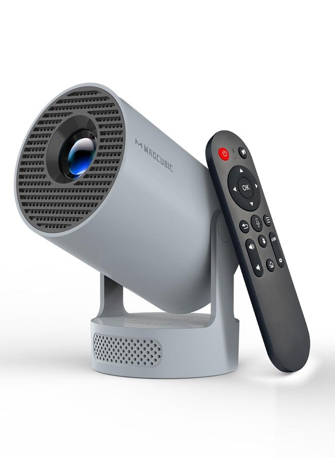 ماجكوبيك جهاز عرض صغير يدعم دقة 4K مع تقنية WiFi 6 و Bluetooth 5.4 (تركيز يدوي ولون رمادي) - Image 1