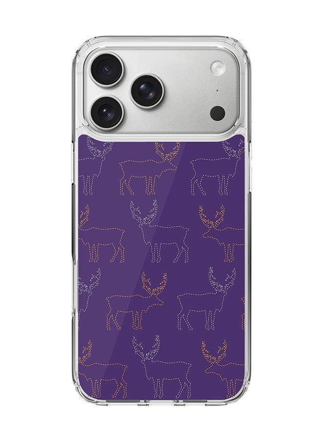 Stylizedd Classic Clear MagSafe Case for iPhone 17 Pro Max , Hybrid Soft Case Flexible Edges Anti Drop TPU PC Gel Thin Transparent Cover [ Designed for iPhone 17 Pro Max ] - Purple Moose Full Print