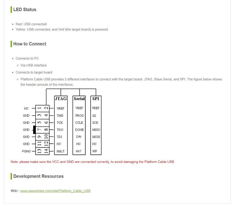 Waveshare مصحح تحميل JTAG من Waveshare متوافق مع كابل XILINX USB FPGA CPLD في الدائرة - Image 5