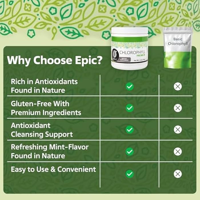Epic Black Label Premium Chlorophyll Powder Dietary Supplement. Natural Chlorophyll That is Potent and Effective, Easy to Take with a Touch of Mint. - Image 5